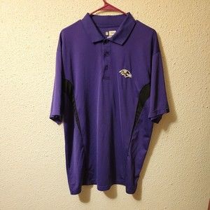 Baltimore Ravens Purple Polo Wicking Shirt Men's Team Apparel NFL Football SZ XL